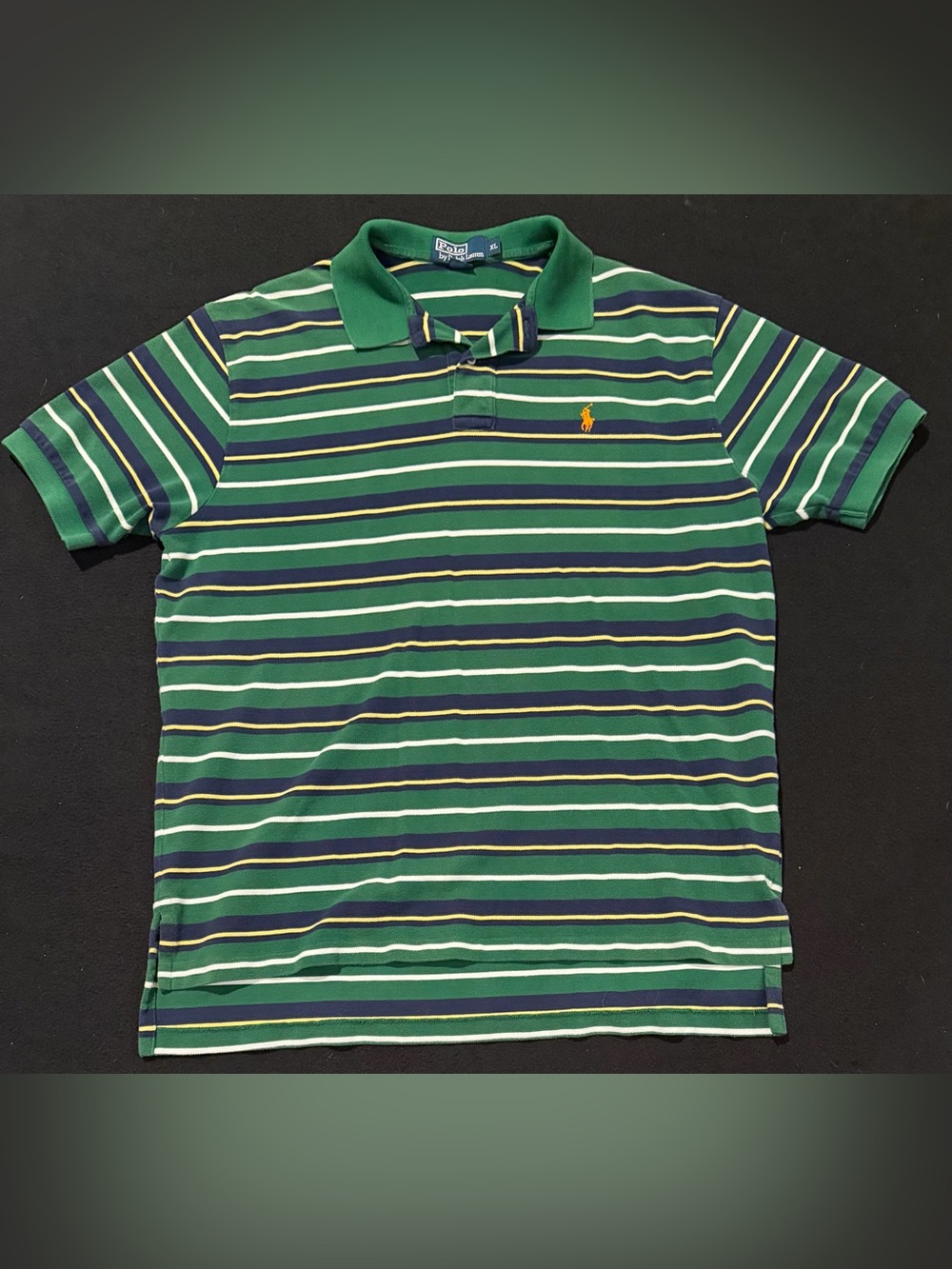 Polo Ralph Lauren Vintage Striped Short Sleeve Polo Shirt Mens XL